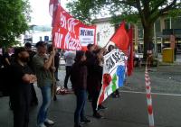 Protest am Bahnhof