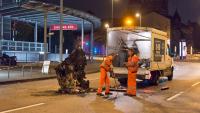 Brandanschlag auf die Messehallen