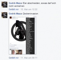 Facebookpost von Michael Hoppe unter seinem Pseudonym Cedrik Mazur