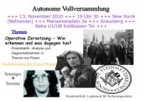 Flyer der näxhten Autonomen Vollversammlung (Vorderseite)