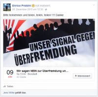 Pridöhl Demo Aufruf 09.01.2015 Boostedt