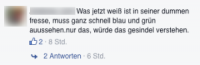 Beispiel der Drohungen auf Facebook.