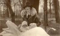 David Berger's grandmother (standing) and mother (the infant).