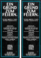 Party-Plakat 12.07.2013: Ein Grund zum Feiern.