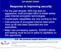 Classified briefings between the NSA and GCHQ celebrate their success at 'defeating network security and privacy'. Photograph: Guardian