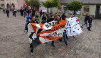 Ankunft der Spontandemo auf dem Münsterplatz...