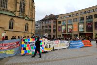 Zwischenkundgebung auf dem Kiliansplatz