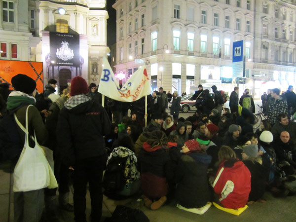 Taxi-Blockade in der Wiener Innenstadt