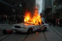 Burning Police car