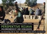 Flyer vorne: Perspektive Rojava
