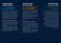 Flyer zur Konferenz "Social Center selber machen" DE/EN/AR - Rückseite