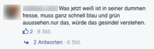 Beispiel der Drohungen auf Facebook.