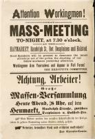 Haymarket Newspaper – Zweisprachiger Aufruf zur Versammlung am 4. Mai. Die zweite Auflage des Flugblatts enthielt die Aufforderung zur Bewaffnung nicht mehr.