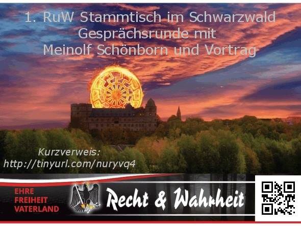 Einladung zum "RuW-Lesertreffen" mit Meinolf Schönborn am 23.05.2015 in St. Georgen, organisiert von Ralph Kästner