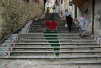 "No Justice, No Peace". Treppe in Nablus. Photo by Svenson Berger
