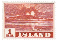 Erinnerung an den Ausbruch des isländischen Vulkans Hekla 1947