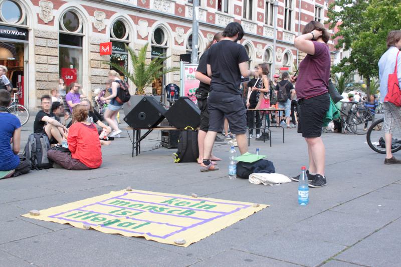 Kundgebung in Erfurt gegen die Aslyrechtsverschärfung