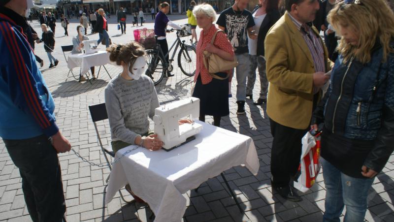 Aktion zu Textilarbeit 14.Mai 2014 Heilbronn