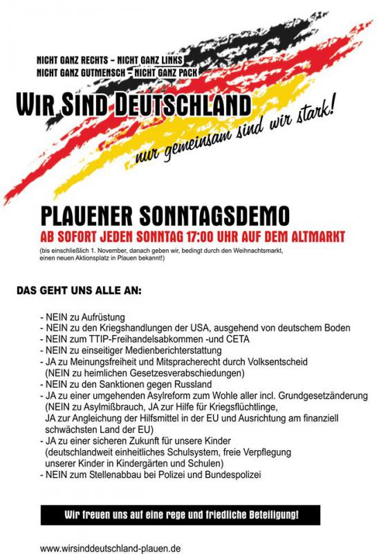 Flyer von "Wir sind Deustchland"