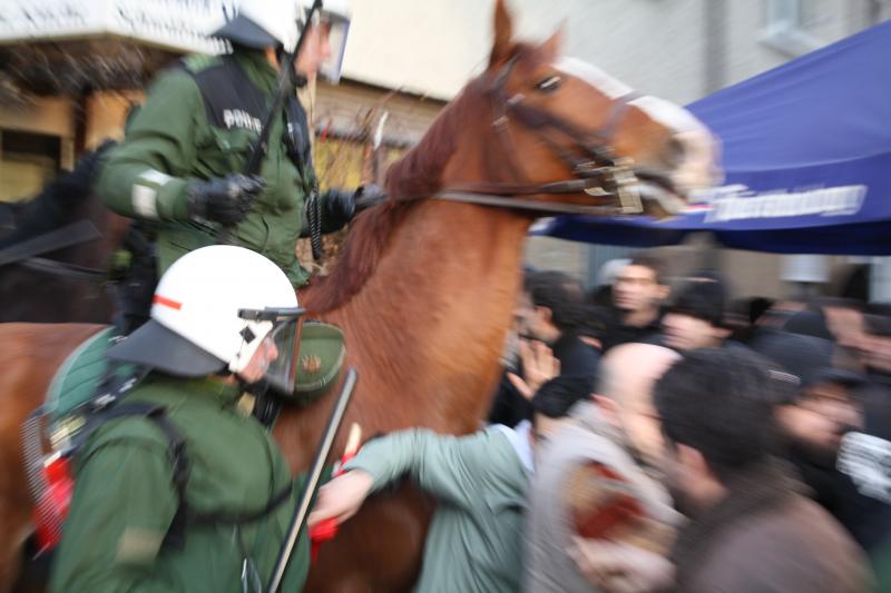 Polizeipferdestaffel in Aktion.JPG