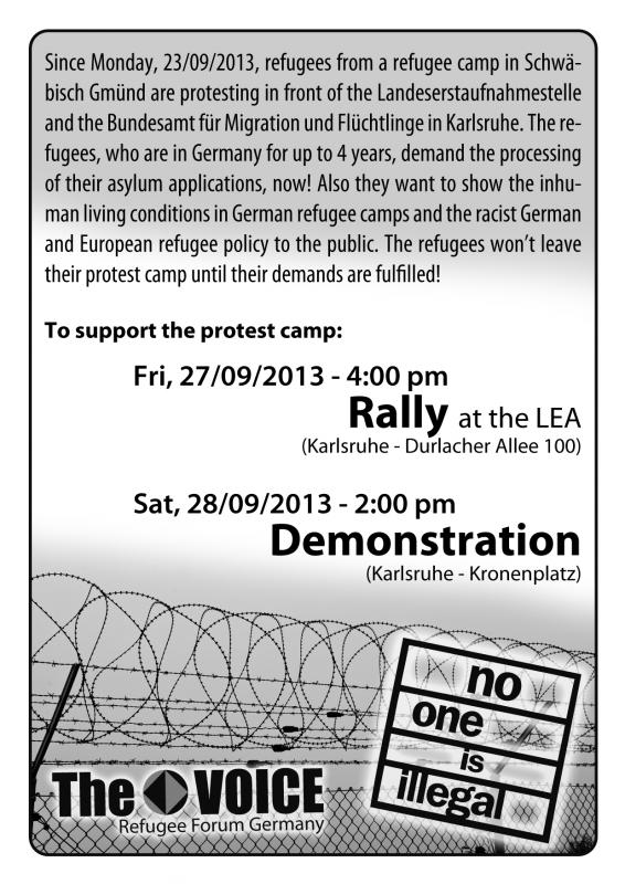 Flyer Protest Camp Karlsruhe (english)