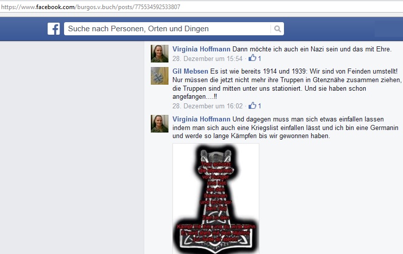 Kämpfende Germanin Virginia Hoffmann