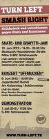 Plakat mit geplanten Aktionen in Berlin Schöneweide