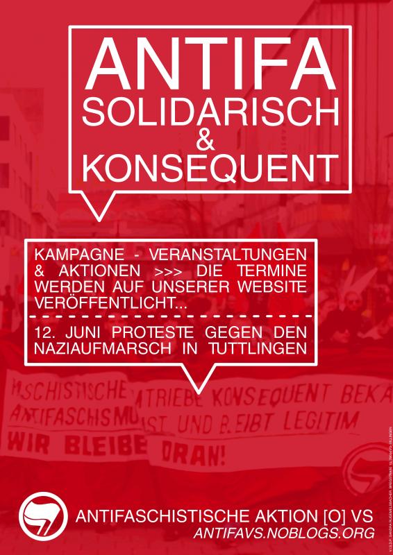 Plakat Antifa Solidarisch & Konsequent
