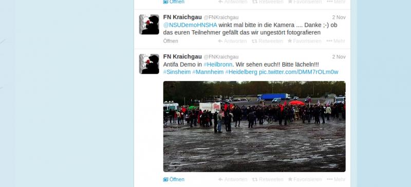 FN Kraichgau beobachten Antifa Demo am 2.November 2013