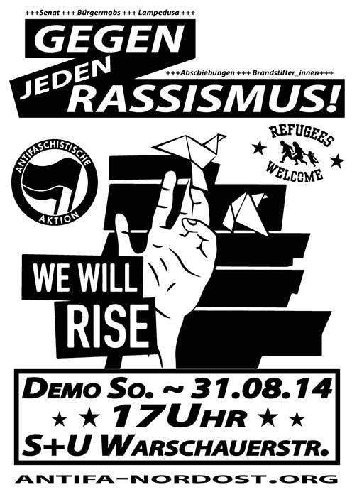 Flyer Demo "Gegen jeden Rassismus"