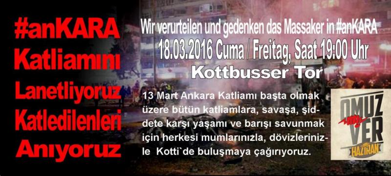 Wir verurteilen das Massaker in Ankara!