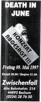 Absage des Death in June-Konzert 1997im Zwischenfall  (Azzoncao-Archiv)