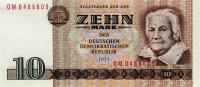 10 Mark-Geldschein der DDR aus dem Jahre 1971 mit Abbildung von Clara Zetkin