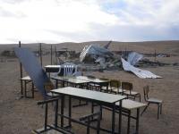 Die Überreste des zerstörten Klassenzimmers.