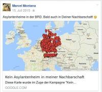 Marcel Grauf: Landkarte des "III. Weg" mit eingezeichneten "Asylantenheimen", 15.07.2015