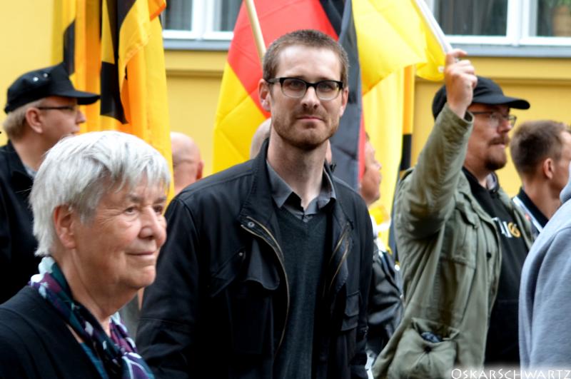 Hendrik Pauli auf der Demonstration der "Identitären Bewegung" am 17.06.2016 in Berlin