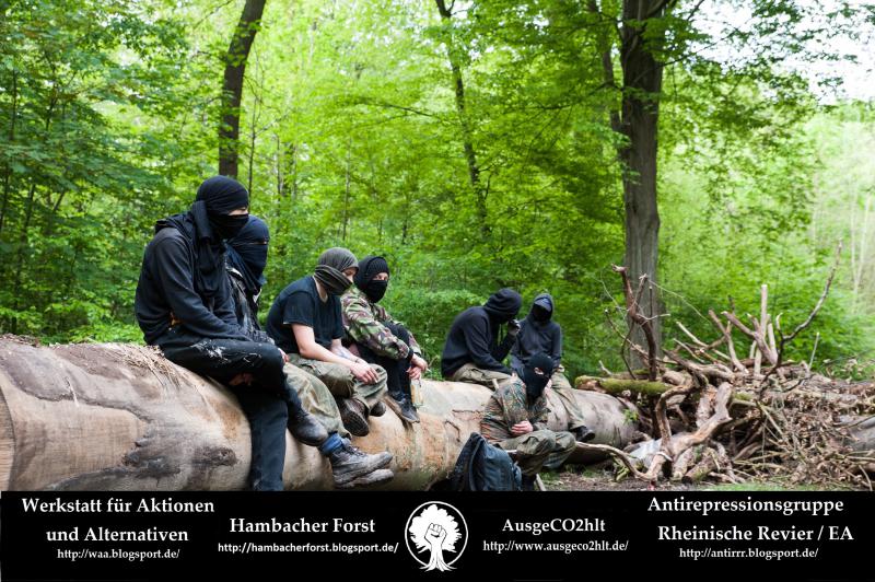 Plakat: Barrikade im Hambacher Forst