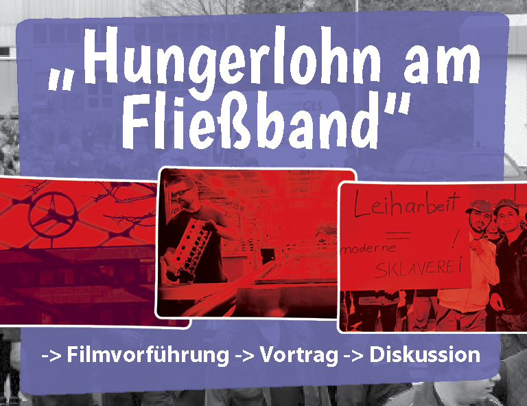 Banner: Hungerlohn am Fließband