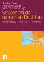 Cover: Strategien der extremen Rechten