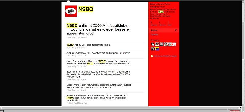 Letzter Screenshot des NSBO-Twitters