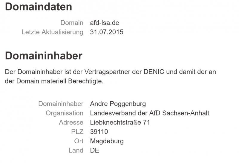 AfD-Domain, Quelle: denic.de