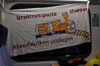 Urantransporte Aktionstag, Transpi im Zug