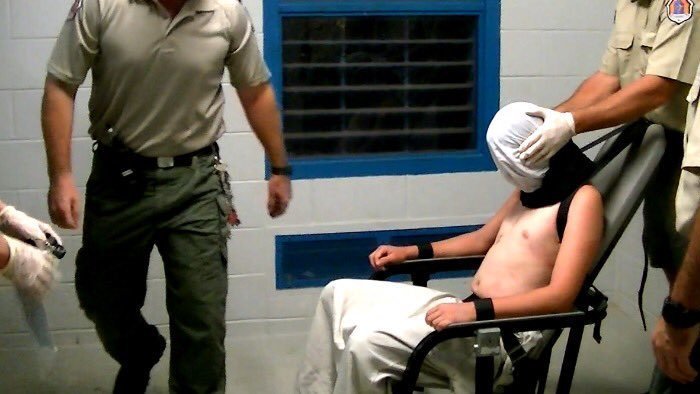 Child hooded, strapped to mechanical restraint chair in Northern Territory detentionhttp://www.abc.net.au/news/2016-07-25/child-hooded-to-mechanical-restraint-chair-in-nt-detention/7659008 Parliament-approved procedure to 'prevent self-harm'.