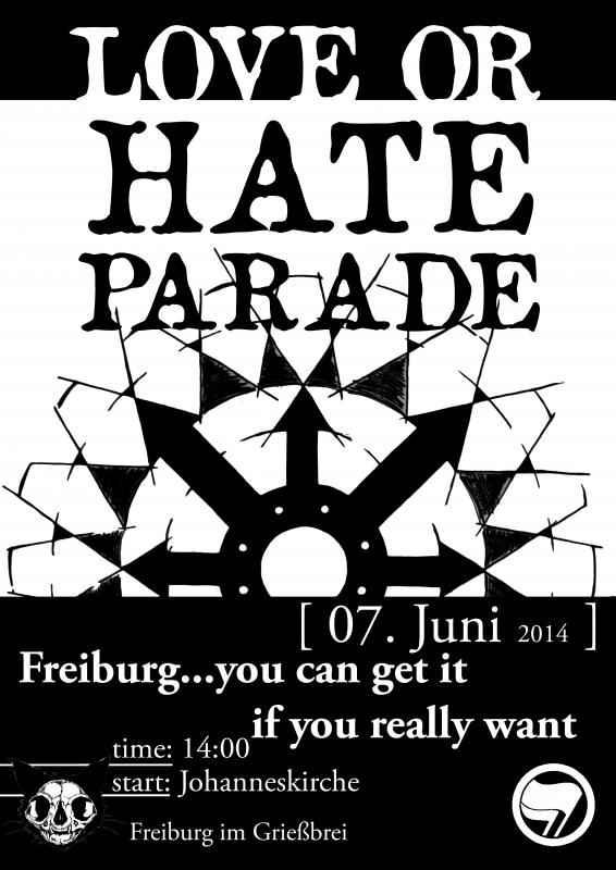 Plakat der Love or Hate-Parade am 07.06.2014