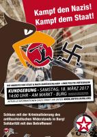 Solidarität ist eine Waffe: Kundgebungen am 18. März in Burg!