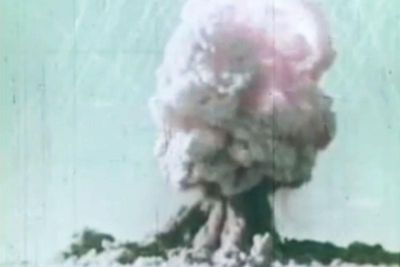 Atom bomb test in Austrakia in the 1950s