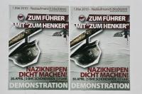 Plakate zur Antifa-Demo gegen die Nazikneipe "Zum Henker" in Schöneweide