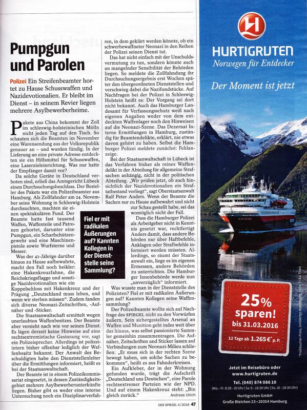 Der Spiegel, 4-2016 - Seite 47