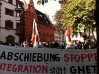 Die Demonstration vor dem Freiburger Rathaus.