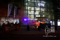 Protest gegen bayerisches Integrationsgesetz - CSU-Landeszentrale als "Tatort Rassismus" markiert